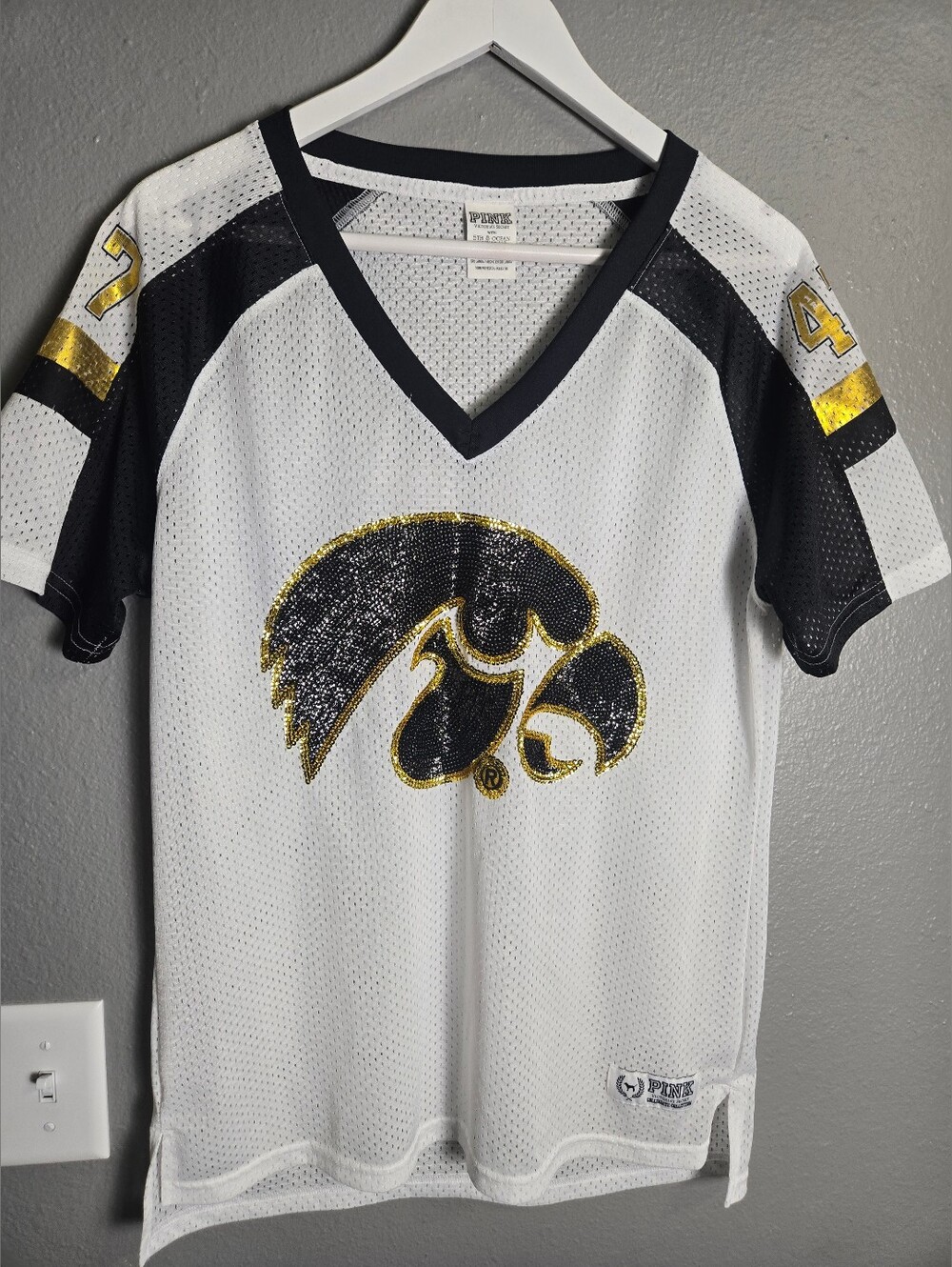 PINK Victorias Secret Iowa Hawkeyes Football Jersey Size Medium